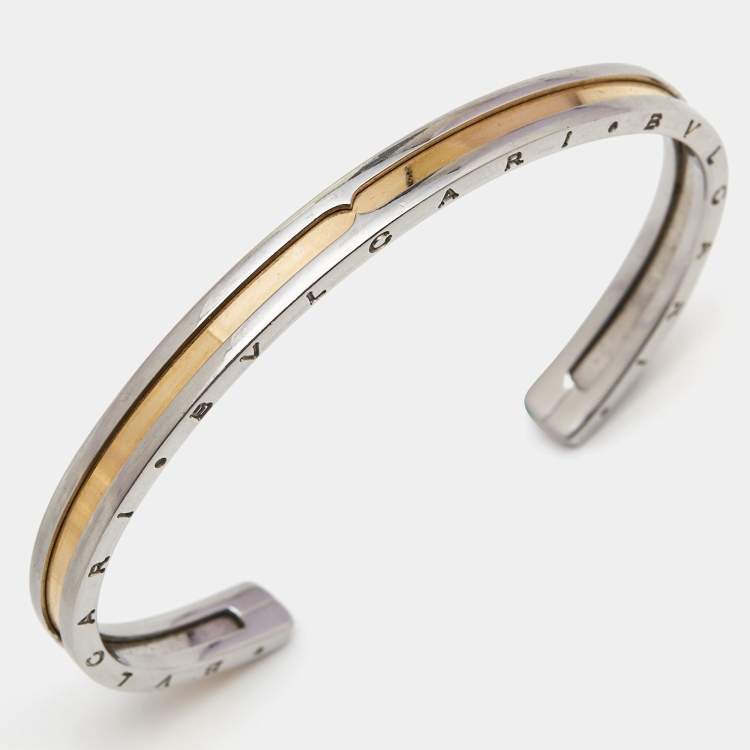 Pre Owned Bvlgari B.Zero1 18k Rose Gold Stainless Steel Bracelet M