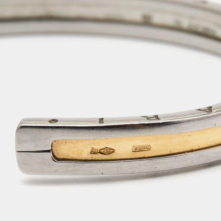 Pre Owned Bvlgari B.Zero1 18k Rose Gold Stainless Steel Bracelet M