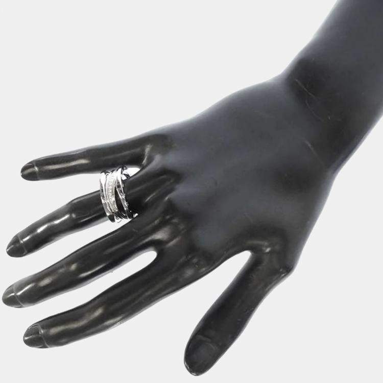 Pre Owned Bvlgari B.Zero1 Legend 18K White Gold Diamond Ring EU 56
