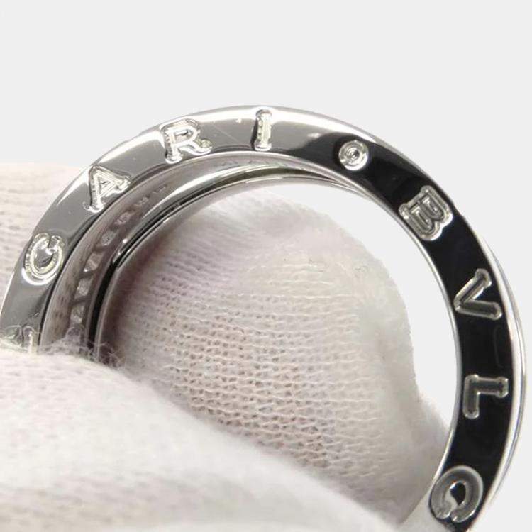 Pre Owned Bvlgari B.Zero1 Legend 18K White Gold Diamond Ring EU 56