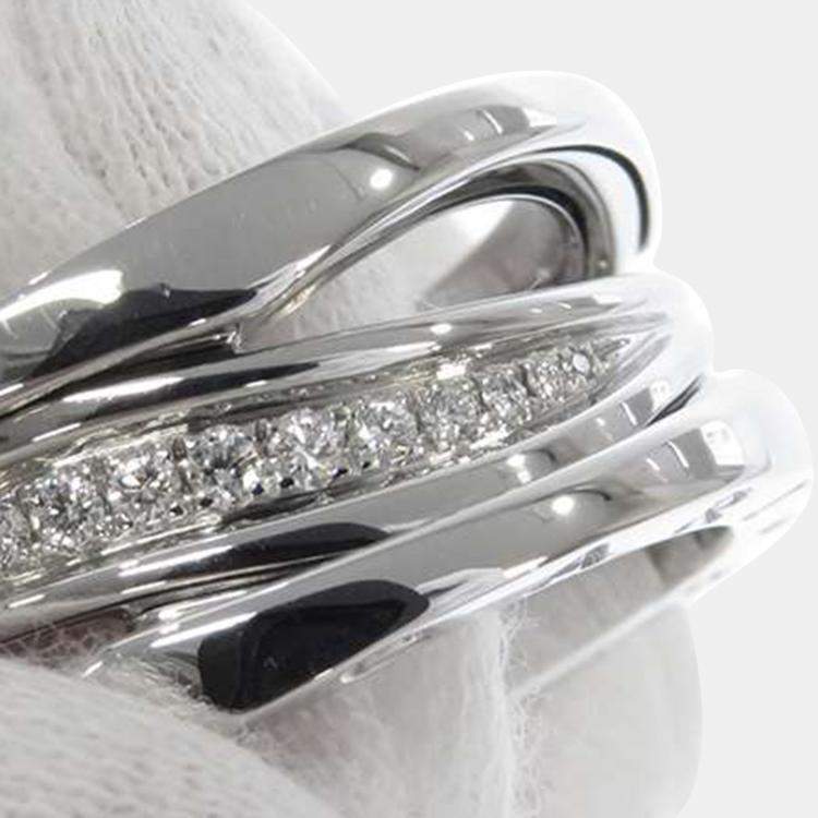 Pre Owned Bvlgari B.Zero1 Legend 18K White Gold Diamond Ring EU 56