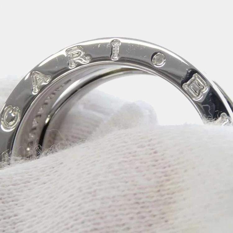 Pre Owned Bvlgari B.Zero1 Legend 18K White Gold Diamond Ring EU 56
