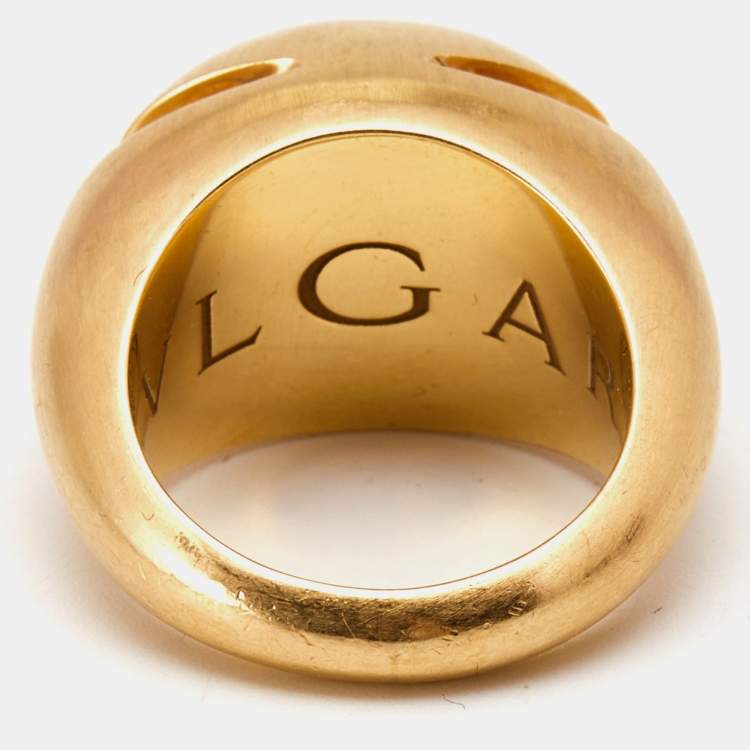 Pre Owned Bvlgari Dome 18k Rose Gold Ring Size 54