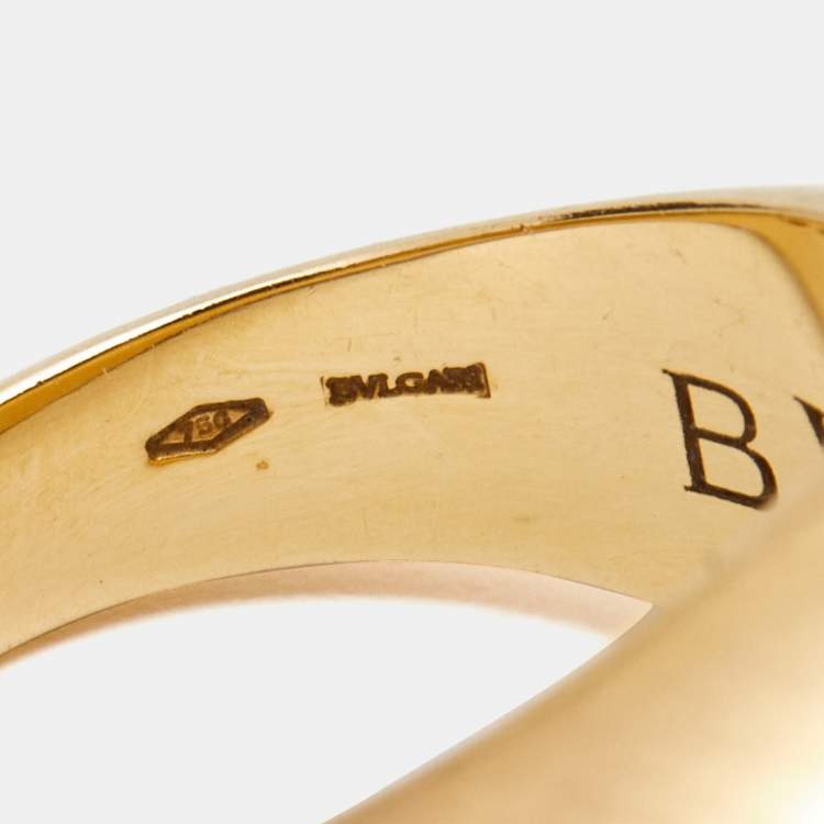 Pre Owned Bvlgari Dome 18k Rose Gold Ring Size 54