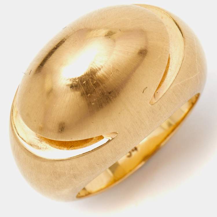 Pre Owned Bvlgari Dome 18k Rose Gold Ring Size 54
