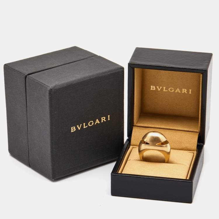 Pre Owned Bvlgari Dome 18k Rose Gold Ring Size 54