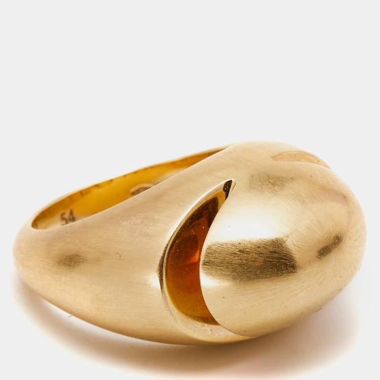 Pre Owned Bvlgari Dome 18k Rose Gold Ring Size 54