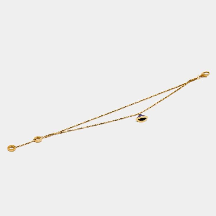 Pre Owned Bvlgari Divas' Dream Lapis Lazuli 18k Rose Gold Bracelet SM