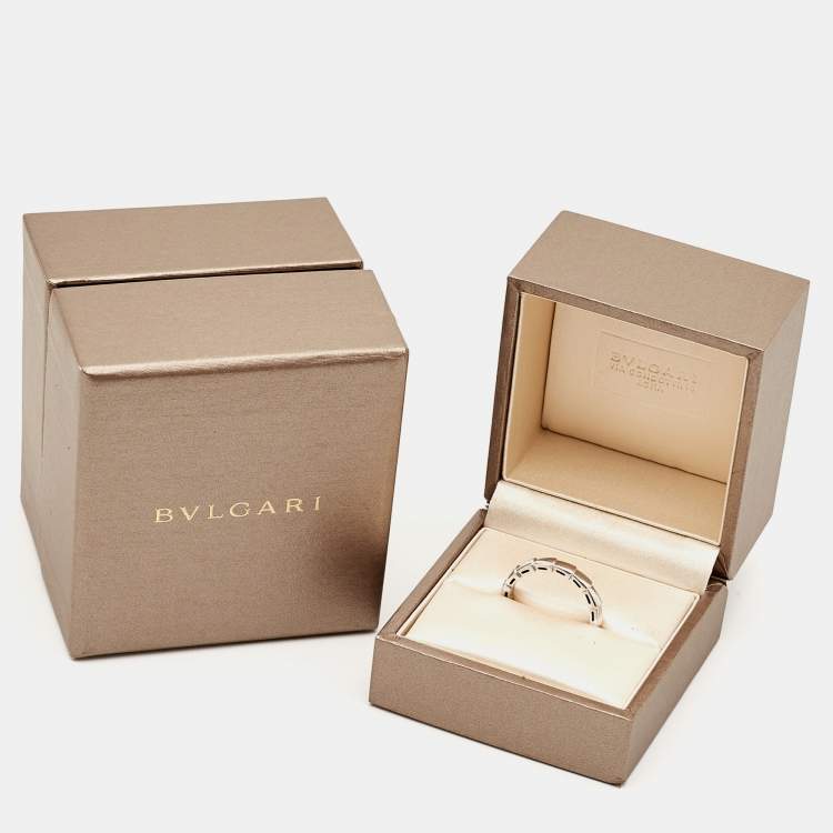 Pre Owned Bvlgari Serpenti Viper 18k White Gold Ring Size 58