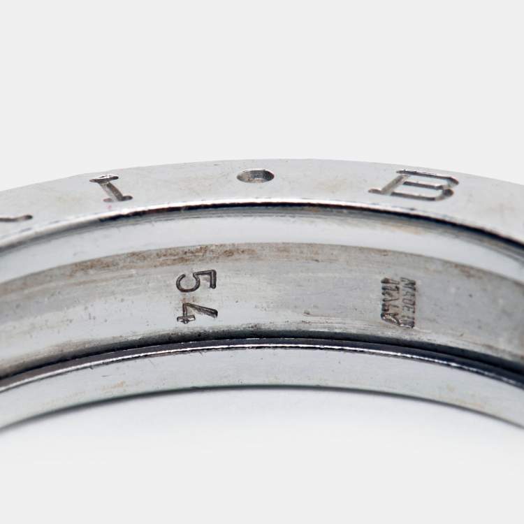 Pre Owned Bvlgari B.Zero1 1-Band 18k White Gold Band Ring Size 54