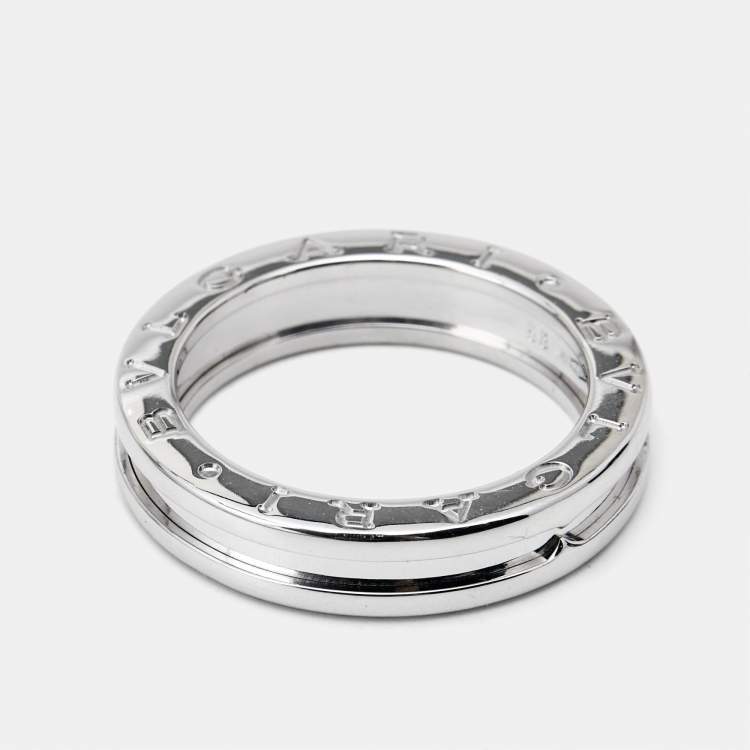 Pre Owned Bvlgari B.Zero1 1-Band 18k White Gold Ring Size 56