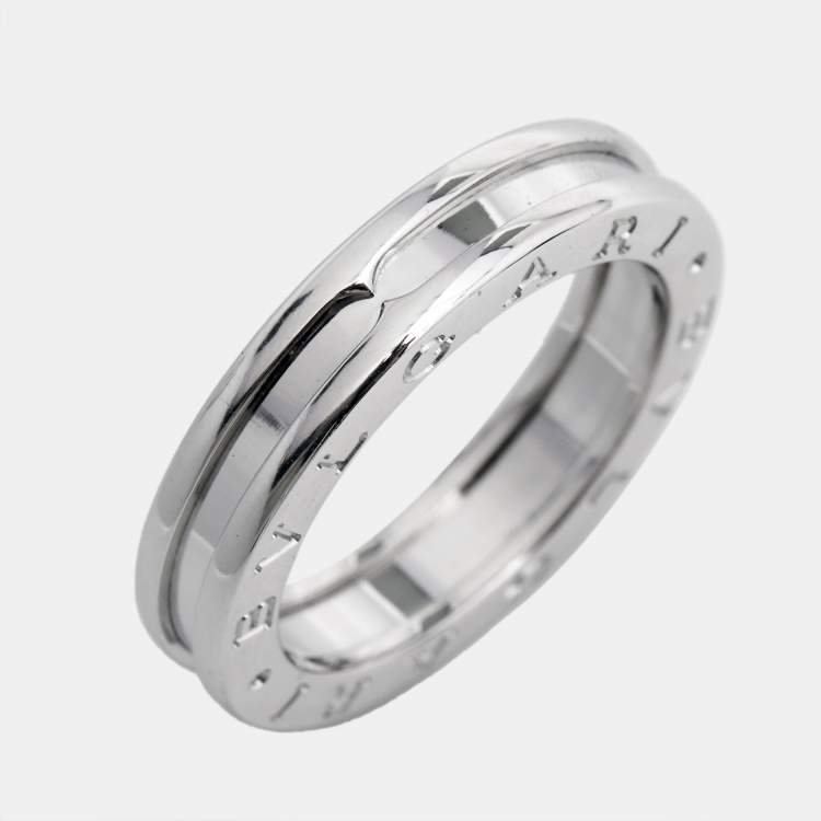 Pre Owned Bvlgari B.Zero1 1-Band 18k White Gold Ring Size 56