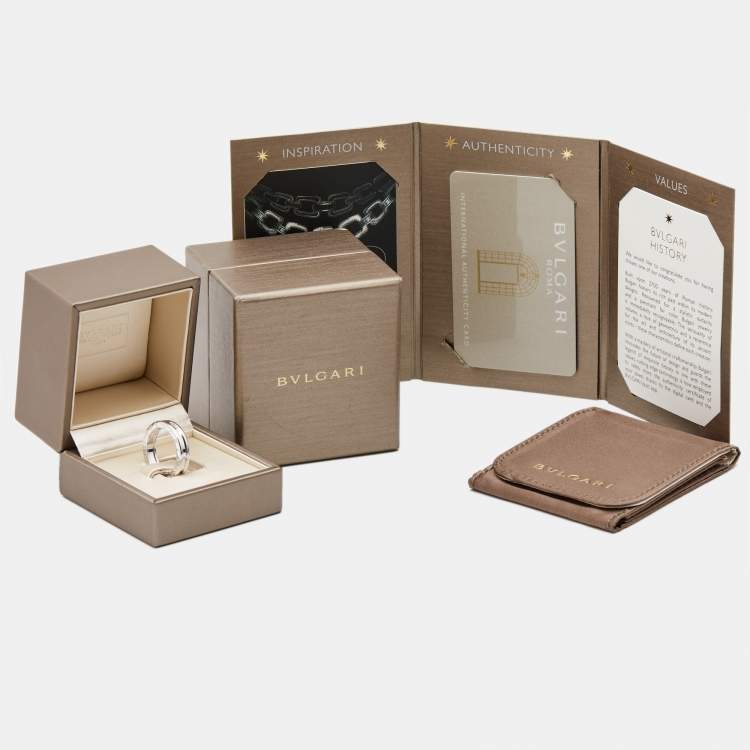 Pre Owned Bvlgari B.Zero1 1-Band 18k White Gold Ring Size 56