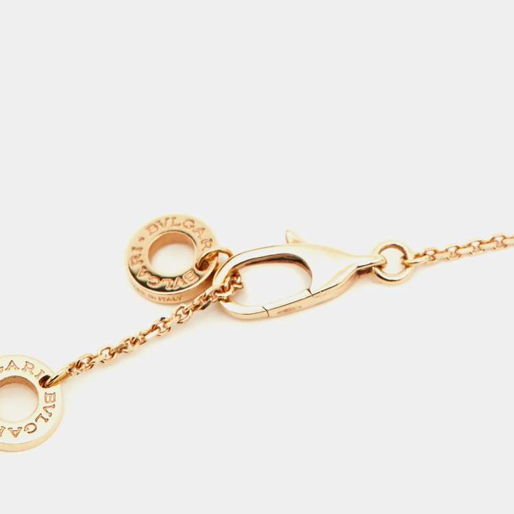 Pre Owned Bvlgari Divas' Dream Diamond Mother of Pearl 18K Rose Gold Pendant Necklace