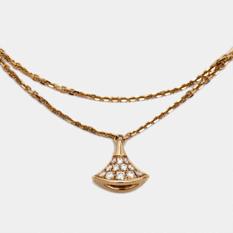 Pre Owned Bvlgari Divas' Dream Diamonds 18k Rose Gold Bracelet ML