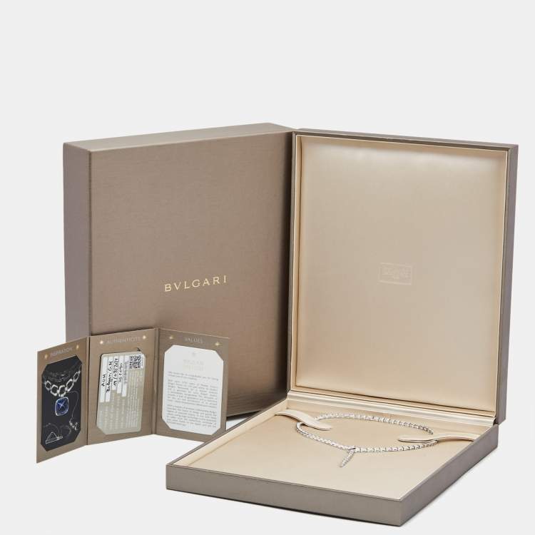 Pre Owned Bvlgari Serpenti Viper Diamonds 18k White Gold Necklace