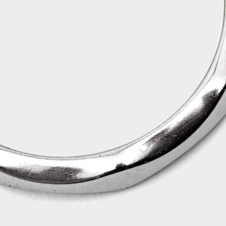 Pre Owned Bvlgari Infinito Platinum Wedding Band Ring Size 56