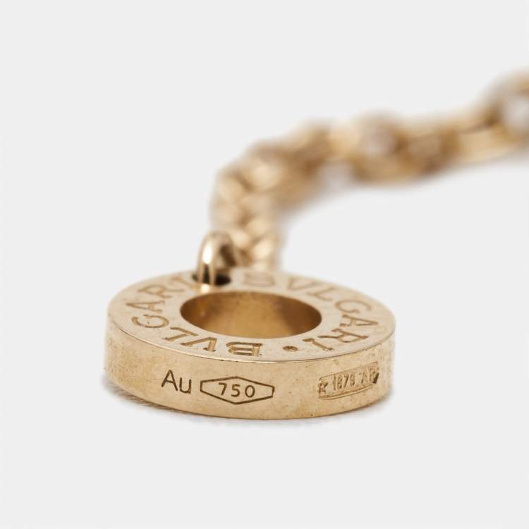 Pre Owned Bvlgari B.Zero1 Ceramic 18k Rose Gold Pendant Necklace