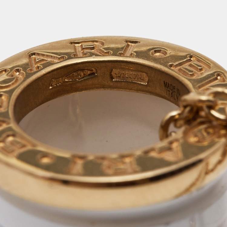 Pre Owned Bvlgari B.Zero1 Ceramic 18k Rose Gold Pendant Necklace