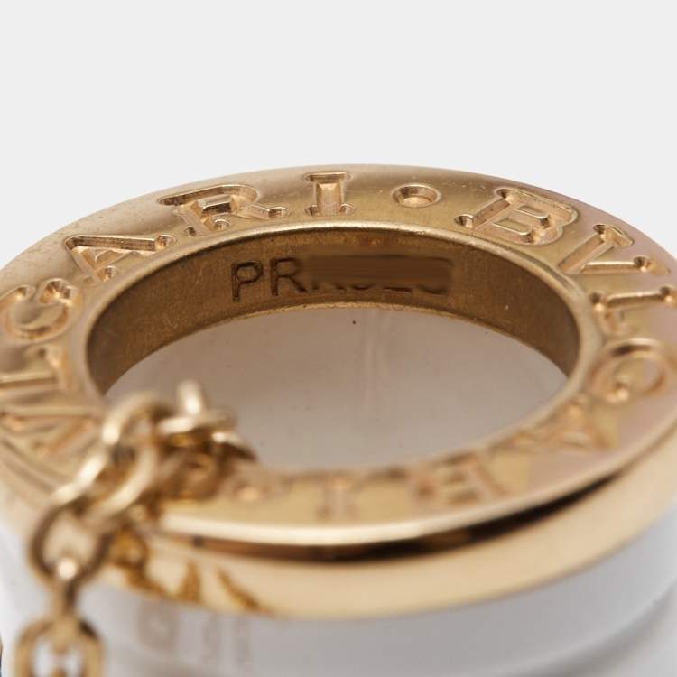Pre Owned Bvlgari B.Zero1 Ceramic 18k Rose Gold Pendant Necklace