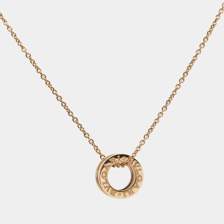 Pre Owned Bvlgari B.Zero1 Ceramic 18k Rose Gold Pendant Necklace