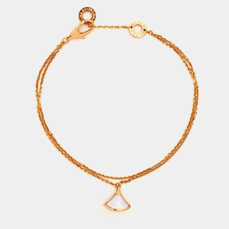 Pre Owned Bvlgari Divas' Dream Mother of Pearl 18k Rose Gold Bracelet
