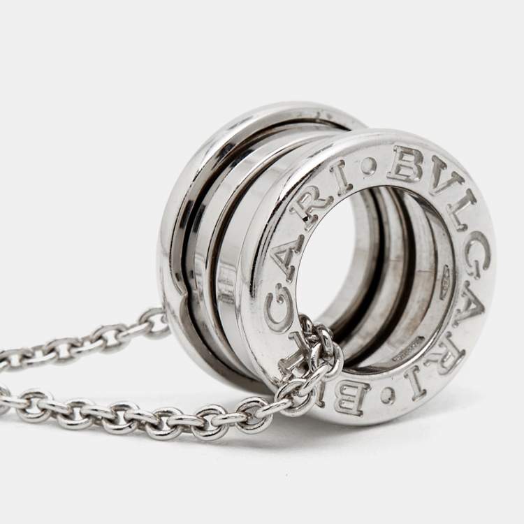 Pre Owned Bvlgari B.Zero1 18k White Gold Pendant Necklace