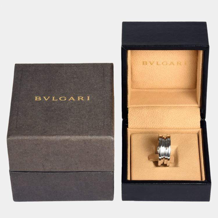 Pre Owned Bvlgari 18K White Gold B.Zero1 Band Ring EU 56 