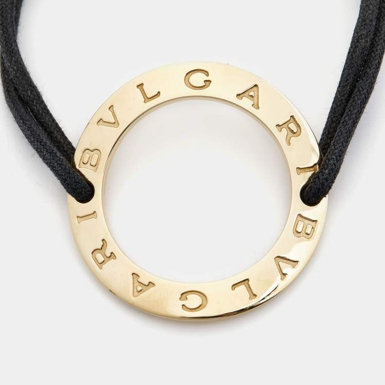 Pre Owned Bvlgari Bvlgari Circle 18k Yellow Gold Cord Bracelet