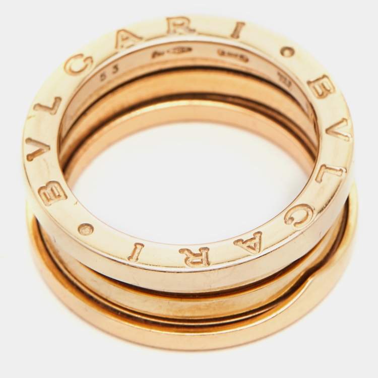 Pre Owned Bvlgari B.Zero1 18k Rose Gold Ring Size 53