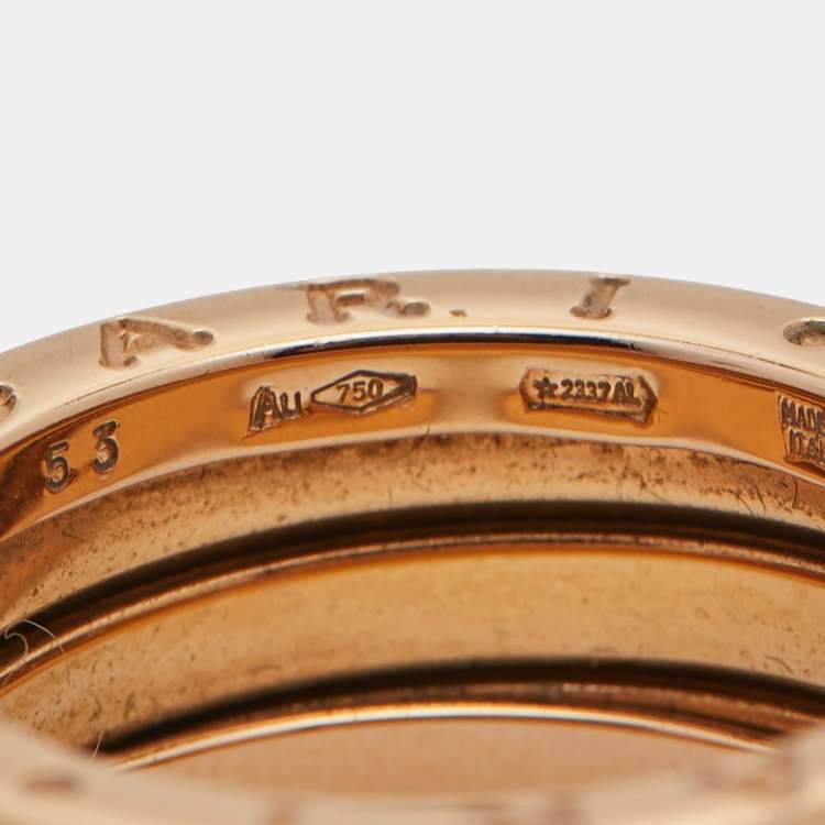 Pre Owned Bvlgari B.Zero1 18k Rose Gold Ring Size 53