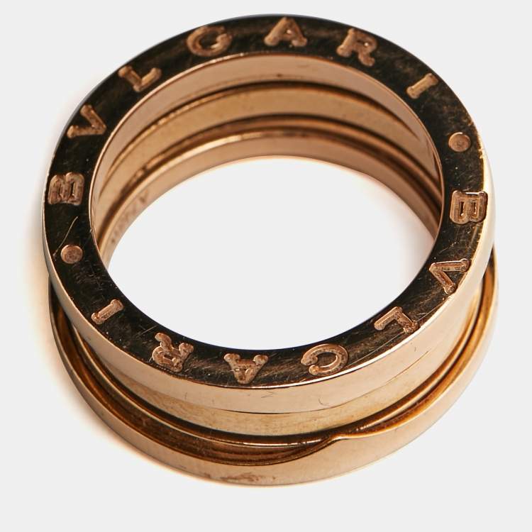 Pre Owned Bvlgari B.Zero1 18k Rose Gold Ring Size 53