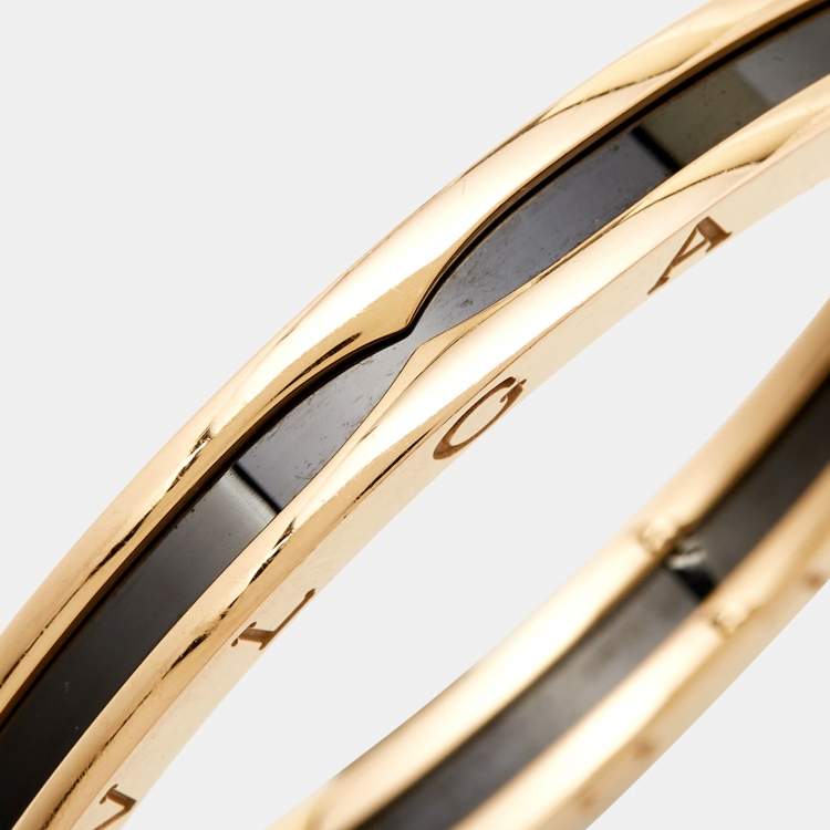 Pre Owned Bvlgari B.Zero1 Ceramic 18k Rose Gold Bracelet M