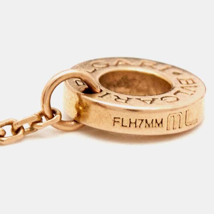 Pre Owned Bvlgari Divas' Dream Turquoise 18k Rose Gold Charm Bracelet M/L