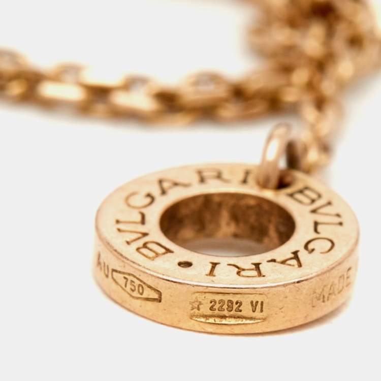 Pre Owned Bvlgari Divas' Dream Turquoise 18k Rose Gold Charm Bracelet M/L