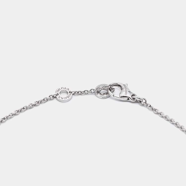 Pre Owned Bvlgari Bvlgari Diamond 18K White Gold Pendant Necklace