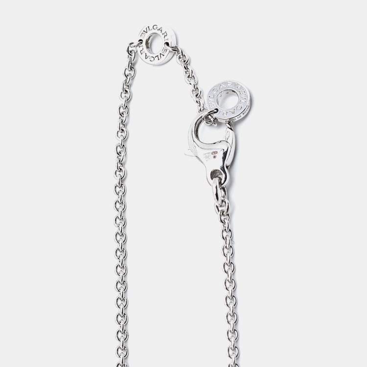 Pre Owned Bvlgari Bvlgari Diamond 18K White Gold Pendant Necklace