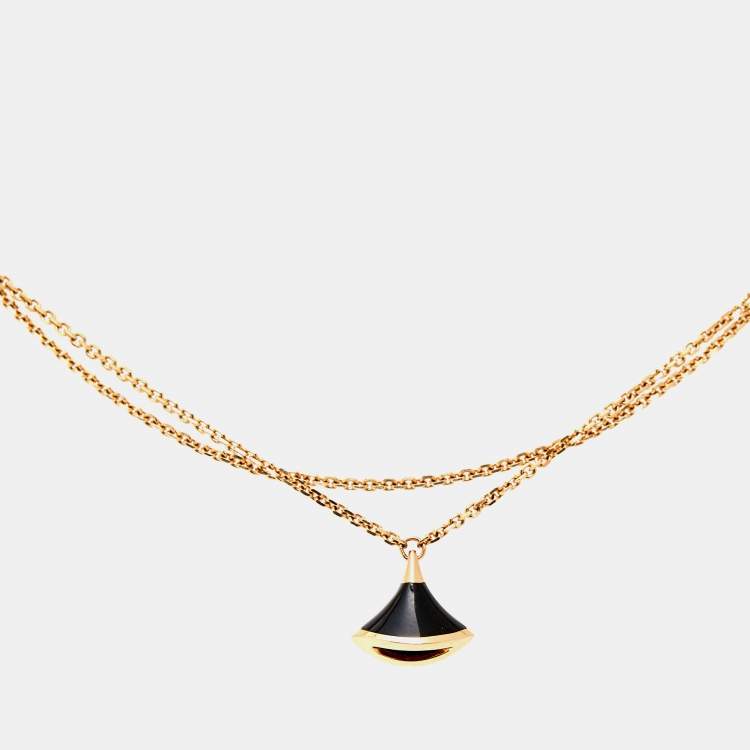 Pre Owned  Bvlgari Divas' Dream Onyx 18k Rose Gold Bracelet S/M