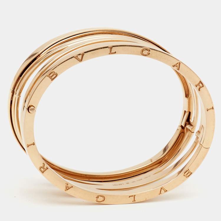 Pre Owned Bvlgari B.Zero1 18k Rose Gold Wide Bracelet M