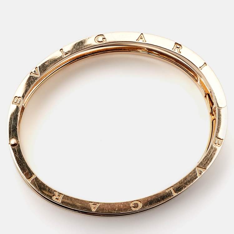 Pre Owned Bvlgari B.Zero1 18k Rose Gold Wide Bracelet M
