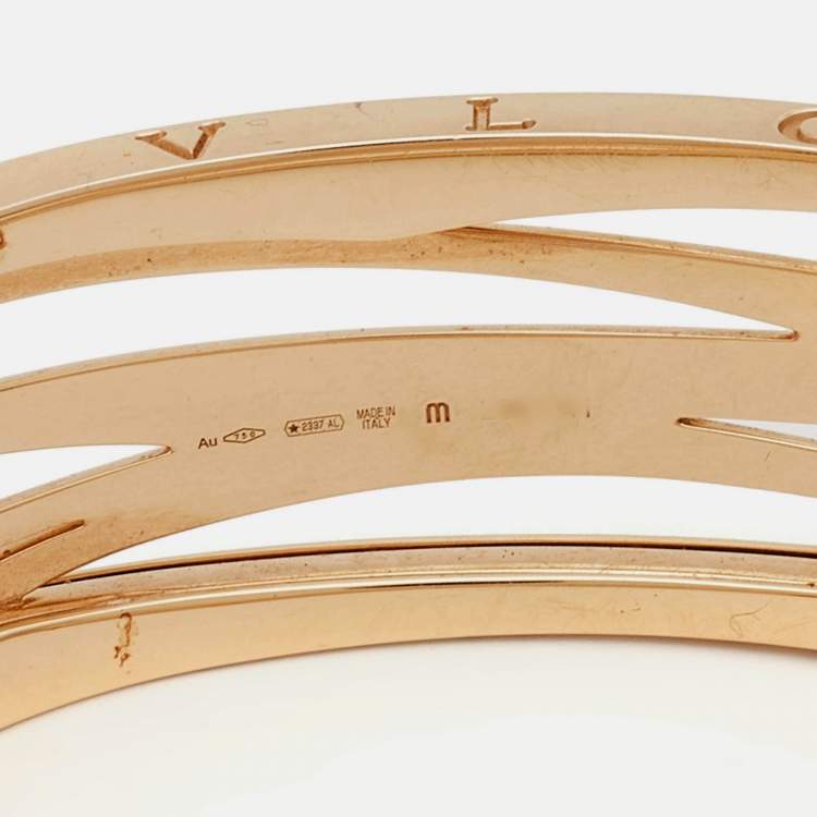 Pre Owned Bvlgari B.Zero1 18k Rose Gold Wide Bracelet M