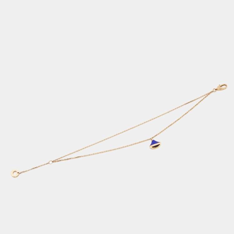 Pre Owned Bvlgari Divas' Dream Lapis Lazuli 18k Rose Gold Bracelet SM
