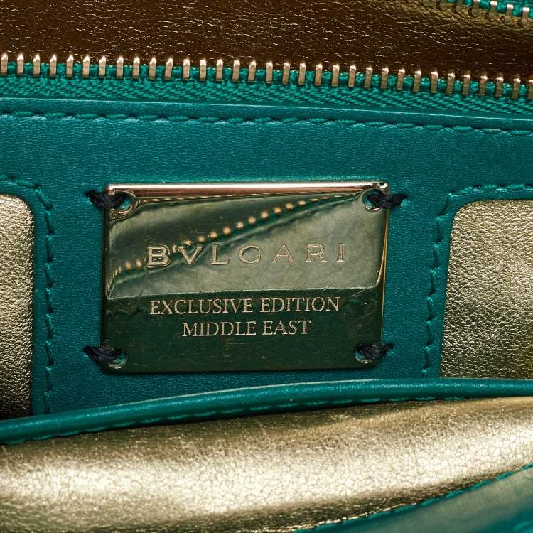 Pre Owned Bvlgari Green Quilted Scaglie Leather Medium Serpenti Forever Shoulder Bag