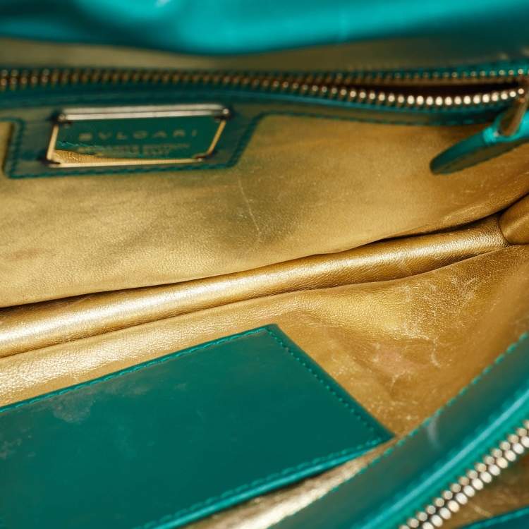 Pre Owned Bvlgari Green Quilted Scaglie Leather Medium Serpenti Forever Shoulder Bag