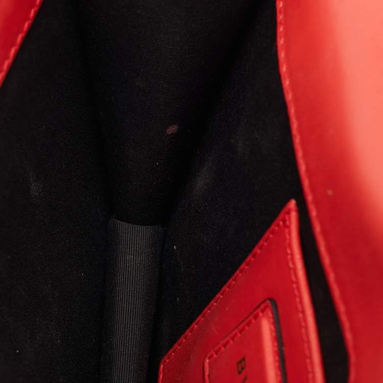 Pre Owned Bvlgari Red Leather Serpenti Forever East West Shoulder Bag