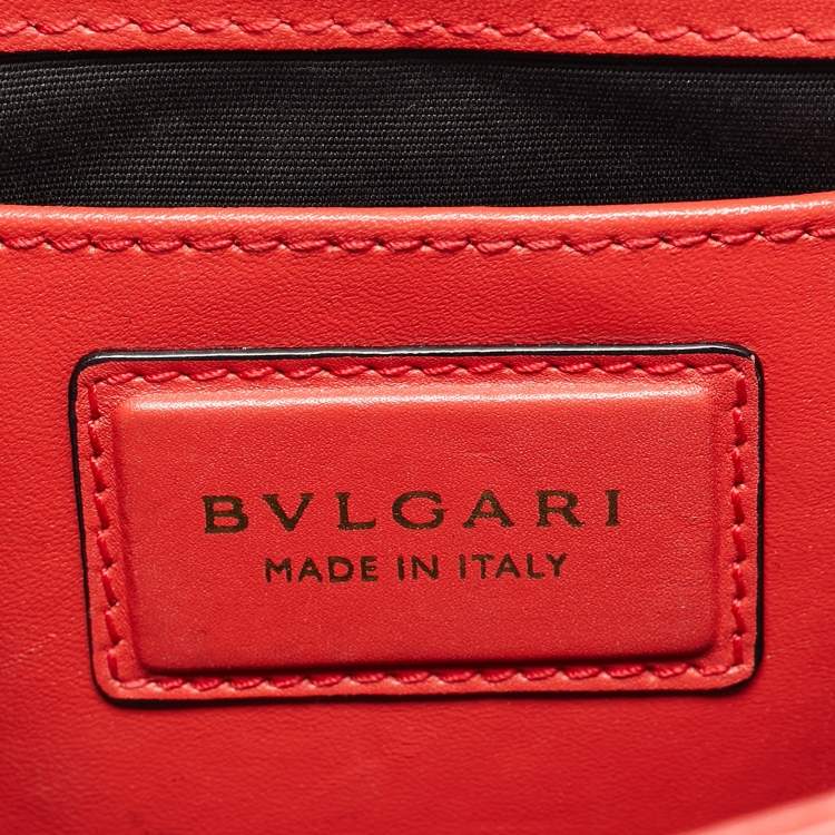 Pre Owned Bvlgari Red Leather Serpenti Forever East West Shoulder Bag