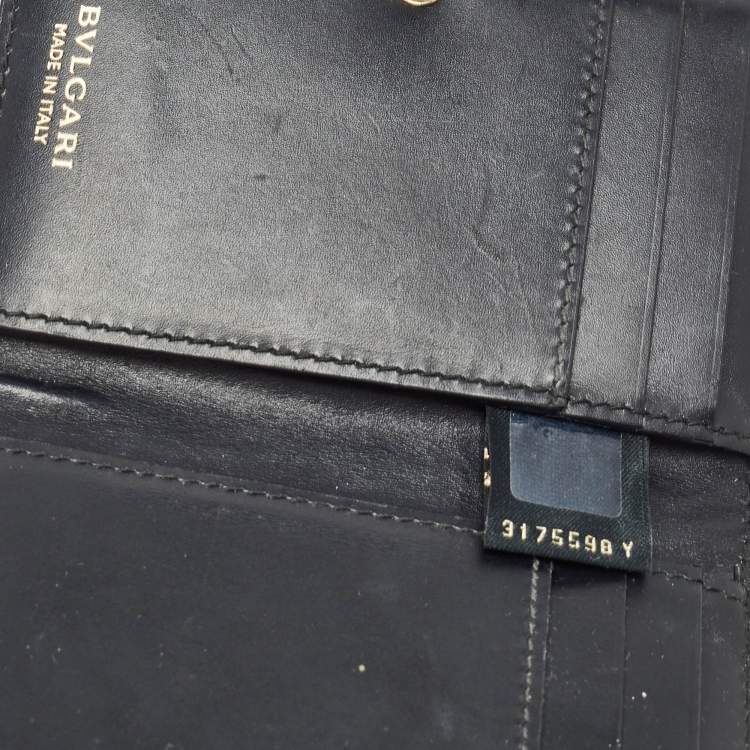 Pre Owned Bvlgari Black Leather B.Zero1 Card Holder