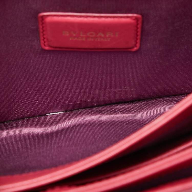 Pre Owned Bvlgari Pink/Black Leather and Perspex Flap Cover Shoulder Bag