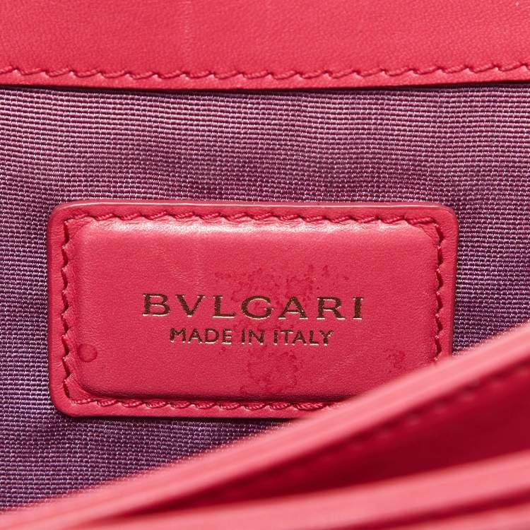 Pre Owned Bvlgari Pink/Black Leather and Perspex Flap Cover Shoulder Bag