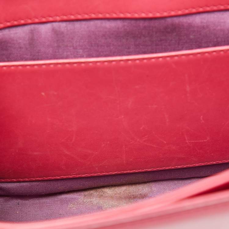 Pre Owned Bvlgari Pink/Black Leather and Perspex Flap Cover Shoulder Bag